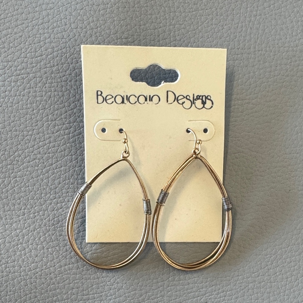 Silver and Gold Teardrop Earrings